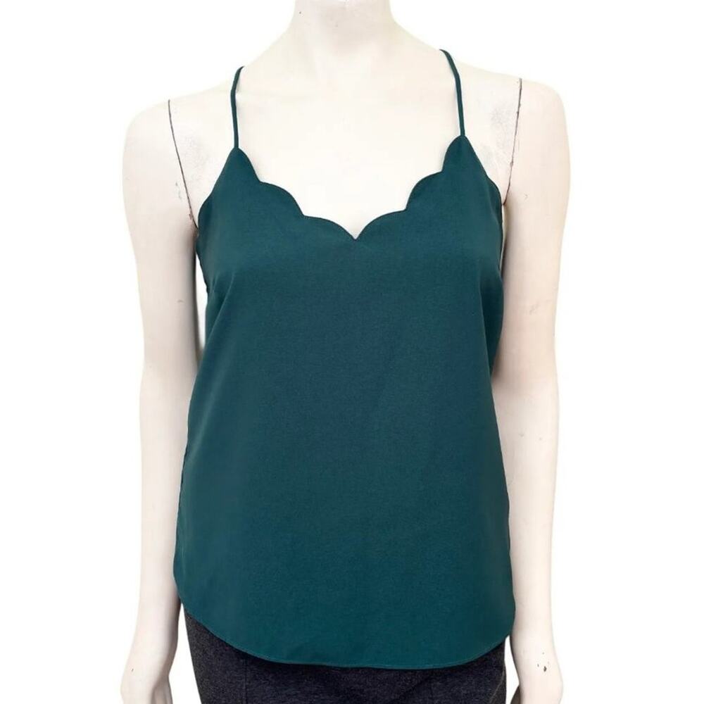J.CREW Scalloped Cami in Evergreen SZ 6